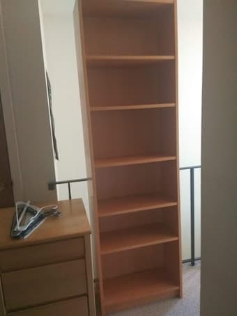 5/6 Book shelf, desk, each item 12$ 3