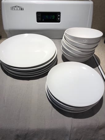 MOVING SALE plates + flatware + hand blender + kitchen tools 1