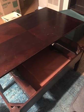 Wood Coffee Table with Storage, Good Condition 2