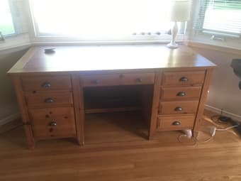 Large hardwood desk - Pottery Barn 1