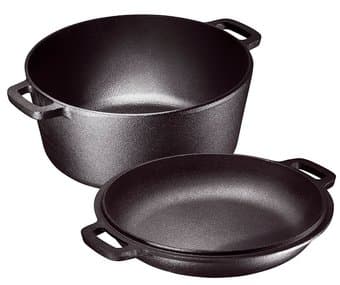 Heavy Duty Pre-Seasoned 2 In 1 Cast Iron Double Dutch 1