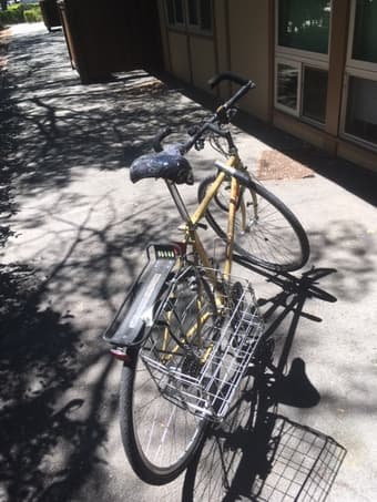 Peugeot yellow steel frame bike + Kryptonite D-lock 2