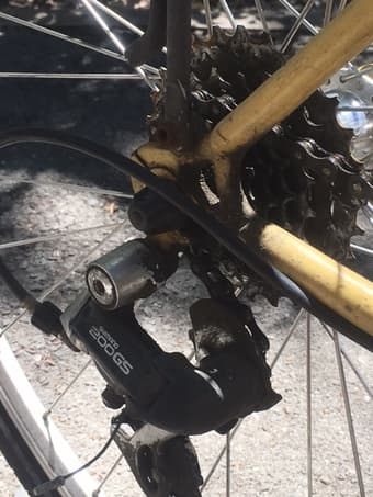 Peugeot yellow steel frame bike + Kryptonite D-lock 3