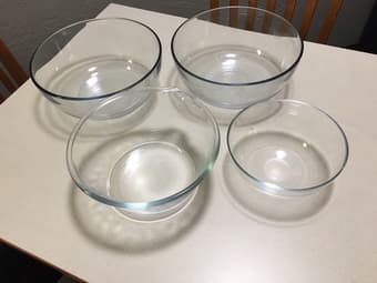 Set of 4 glass big bowls 1