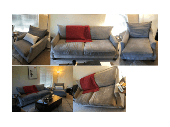 Grey fabric Sofa and Chair 1