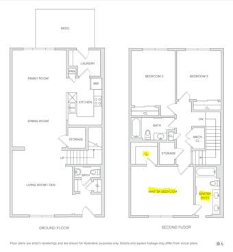 Master Bed w/ Bath in 3 bed/2.5 bath-Mountain View/Moffet Field/NASA 1