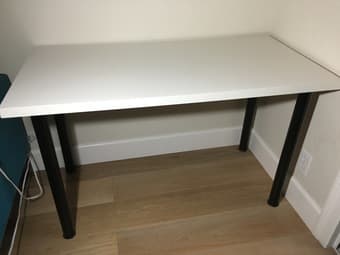 Ikea desk, drawers, lack table, curtains 1