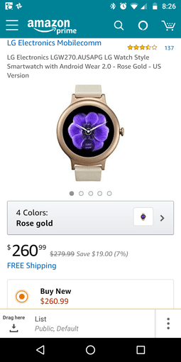LG Smartwatch style rose gold 1