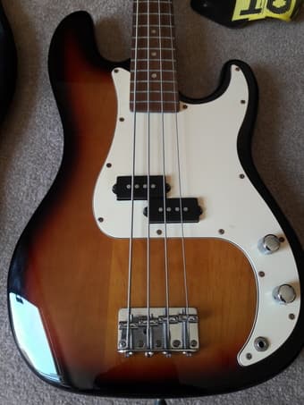 JBP Electric Bass Guitar and Case 2