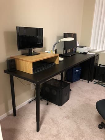 Moving Sale: Ikea long table + bookself 2