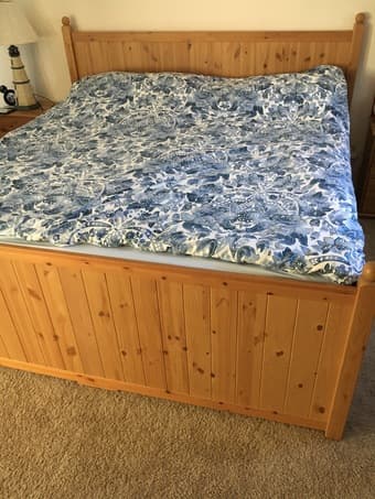 Ikea King Malm Bed Frame w/ 4 storage boxes 1