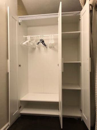 Moving sales: bed frame, mattress, microwave, big closet 3