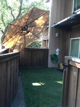 EV back yard items (Umbrella+Artificial grass+Charcoal grill+Hose) 2