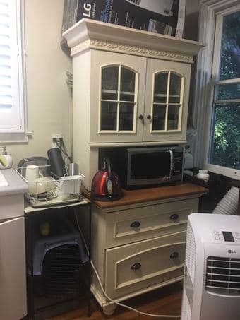 Portable AC and Kitchen hutch, $75, $25 respectively 2