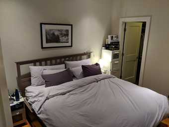 Fully furnished master bedroom with private ensuite bath in central SF 1