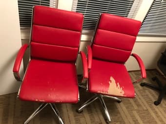 Two red leather chair 1