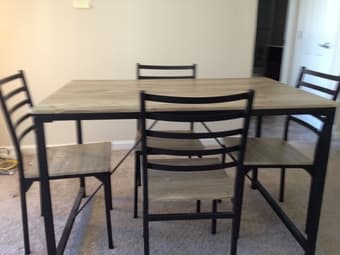 like-new dresser, futon, dinette 2