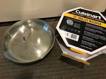 12" stainless steel skillet with cover 1