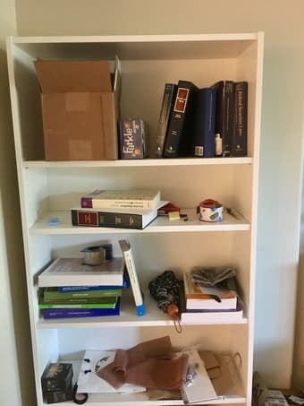 Wardrobe, bookshelf, large mirror for sale 2