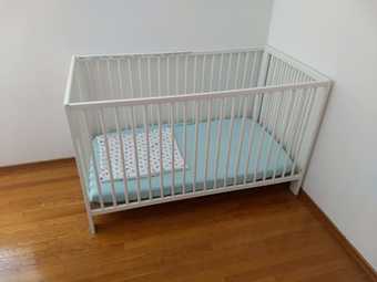 White Ikea Gulliver Baby Bed with Matress 1