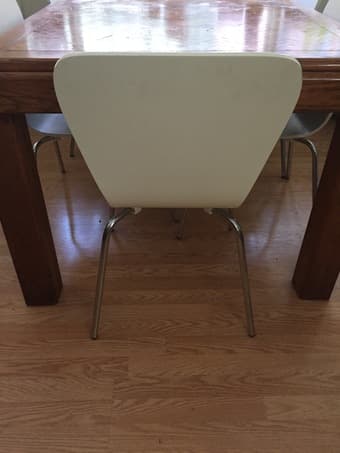 White wooden dining chairs 3