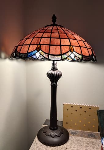 Gorgeous Meyda Tiffany mid century inspired table lamp 1