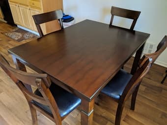 Dark Wooden Table and 4 Chairs 1