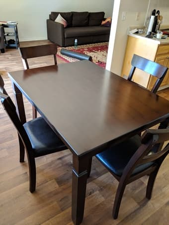 Dark Wooden Table and 4 Chairs 2