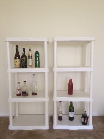Stackable white plastic shelf 1