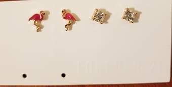 brand new earrings- 2 sets, flamingo, stud 1