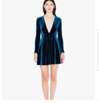 American Apparel velvet skater dress (XS) 3