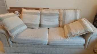 Sofa and loveseat sets and IKEA computer desk 2