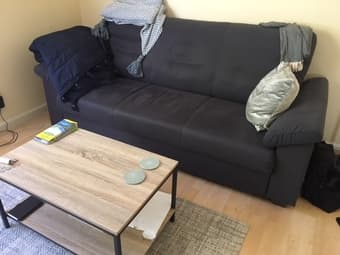 Ikea couch + wayfair coffee table for sale - like new condition 2