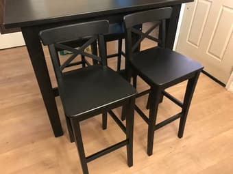 IKEA STORNAS Bar Table and INGOLF Bar Stool with Backrest 2