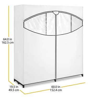 Whitmor Extra Wide Portable Clothes Closet, White 2