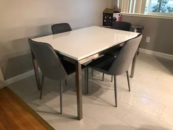 LIKE NEW dining table ($349) + 4x Dining Chairs (4x$89) 1