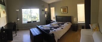 Large master bedroom with bathroom, walk-in closet, hot tub 1