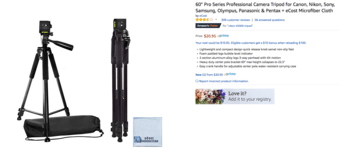 Brand New TriPods ProSeries 60" for only 15 2