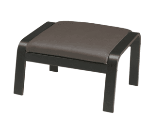 Leather Ikea Poang Chair + Ottoman 3