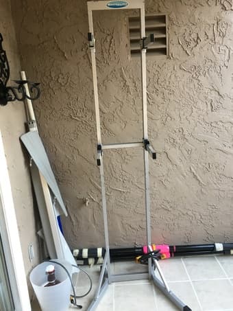 Bike rack, shoes, handlebars 3