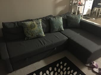 FRIHETEN Sleeper sectional,3 seat w/storage 3
