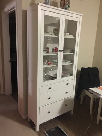 HEMNES Glass-door cabinet with 3 drawers 2