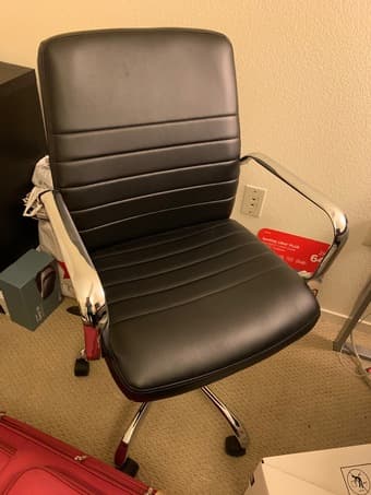 Black Leather Office Chair (Like New) 1