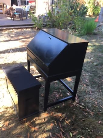 Space saver IKEA desk + bench to sell 1