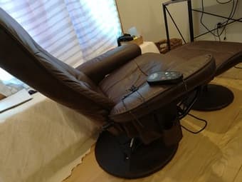 Leather Massage Recliner Ottoman 2