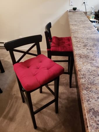 Bar Stools with Backrest and Cushions 1
