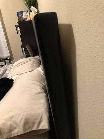 Expresso Faux Leather Platform Bed 2