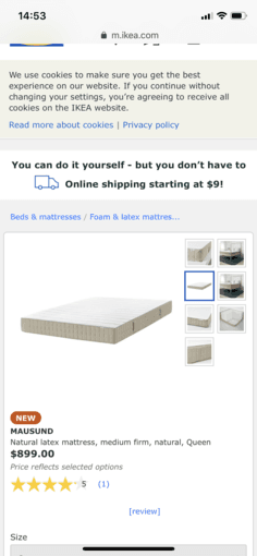 Queen size IKEA Latex mattress 1