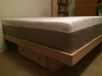 Queen size Mattress (memory) and frame-very good conditon 2