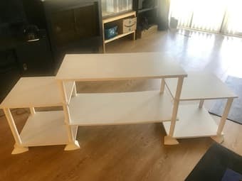 White TV Stand and Shelf - Excellent Condition 1